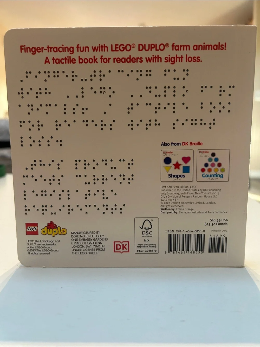 Lego Duplo Farm Board - White with Red, Blue, Yellow, Green Accents